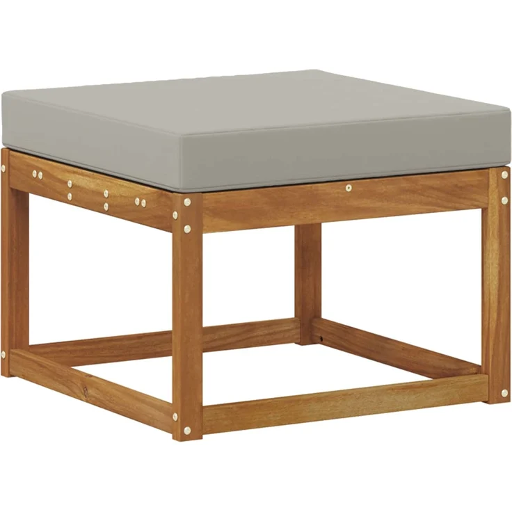 vidaXL Outdoor-Sofagarnitur mit Kissen 7 pcs Natürlich und Hellgrau 3366679 – Bild 6