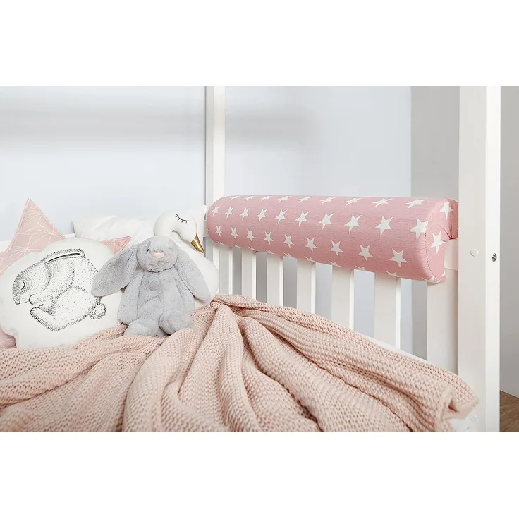 Kinderbetten-Nackenrolle mit Stern-Motiv - stern-rosa