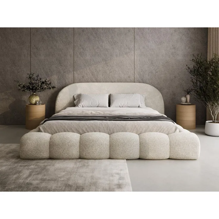 Compleo Polsterbett OMBIS, Wolkenbett mit Bettkasten und Lattenrost, Designer-Bett, MADE IN EU