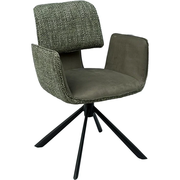 KAWOLA Esszimmerstuhl EDENIA Drehstuhl Stoff grün 86 x 65 x 60 cm – Bild 3