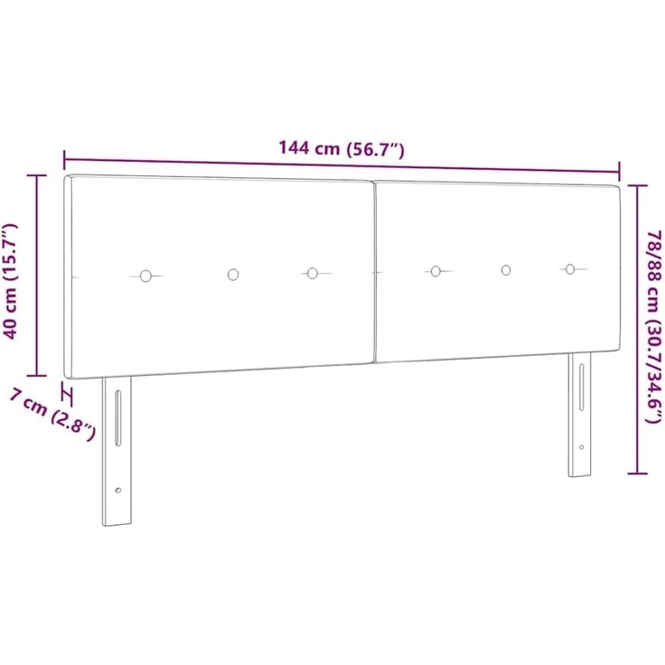 vidaXL Kopfteil Dunkelgrau 144 cm Samt Grau (Art-Nr 42007158) – Bild 3