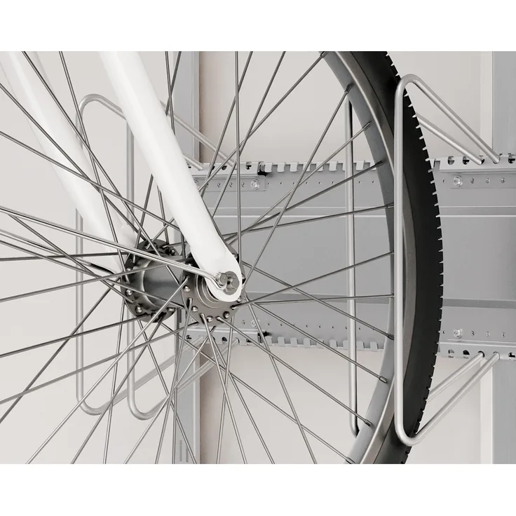 Hörmann Ecostar Fahrradhalter waagerecht für "Euroline" Gerätehäuser, silber, 48 x 21 cm (B x H)