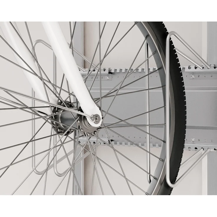 Hörmann Ecostar Fahrradhalter waagerecht für "Euroline" Gerätehäuser, silber, 48 x 21 cm (B x H) – Bild 1