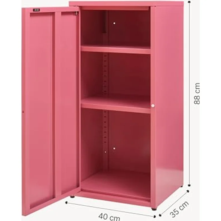 Metallschrank Burlöv Stahl Wassermelonenrot [en. casa] – Bild 3