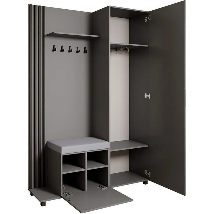 Beautysofa Garderoben-Set Livia – Design, Funktion und Ordnung in Perfektion, (Geräumiger Schuhschrank, mit praktischer Kleiderstange) – Bild 1