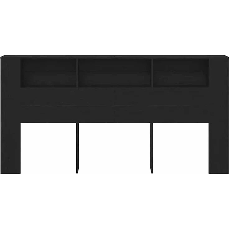 vidaXL Kopfteil Schrank Schwarz Eichen-Optik Holzwerkstoff 102,5 x 200 x 18,5 cm – Bild 5