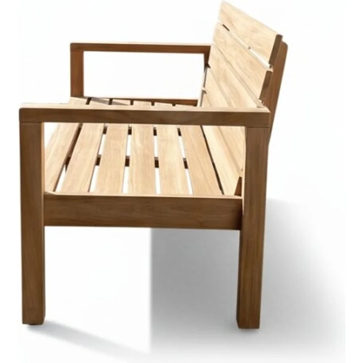 Teakholz Gartenbank SAMOSIR 150cm 3 Sitzer – Bild 2