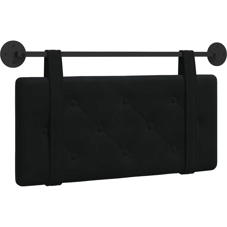 vidaXL Hängendes Kopfteil Schwarz Samt 5 x 90 x 55 cm – Bild 2