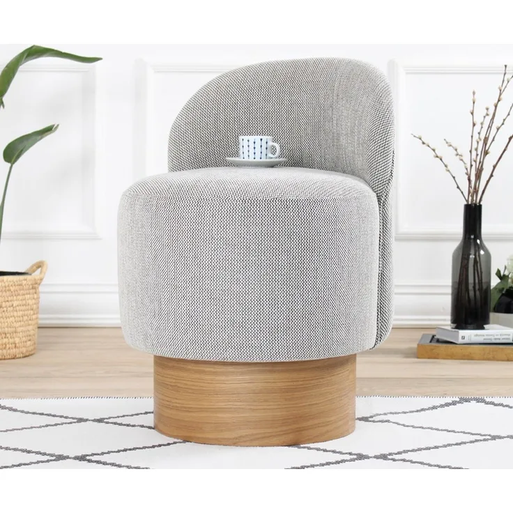 Hanah Home 'Barren Puf - Grey' Pouffe, Grau, 47 x 66 x 47 cm
