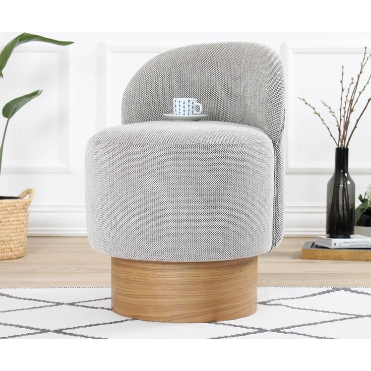 Hanah Home 'Barren Puf - Grey' Pouffe, Grau, 47 x 66 x 47 cm – Bild 1