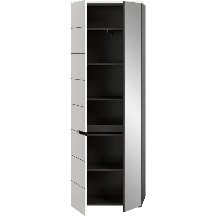 Garderobenschrank (B/H/T: 65x190x37 cm) in weiß Nachbildung – Bild 3