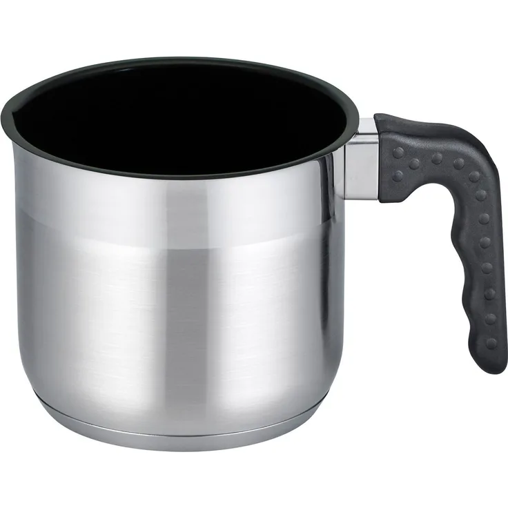 Elo Basic Milchtopf Turmalin, Edelstahl, Kunststoff (1-tlg), schwarze Kunststoffgriffe mit Edelstahlflammenschutz