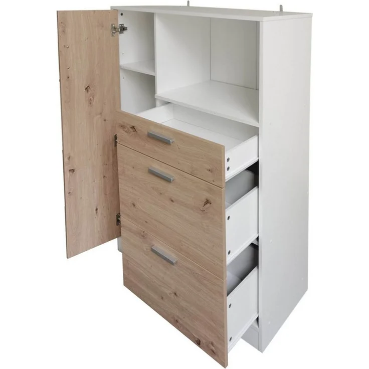 HTI-Line Küchenbuffet Küchenschrank Kombi L Blanca (Stück, 1-St, 1 Küchenschrank Kombi L Blanca) Küchenbuffet Mehrzweckschrank Mikrowellenschrank – Bild 3