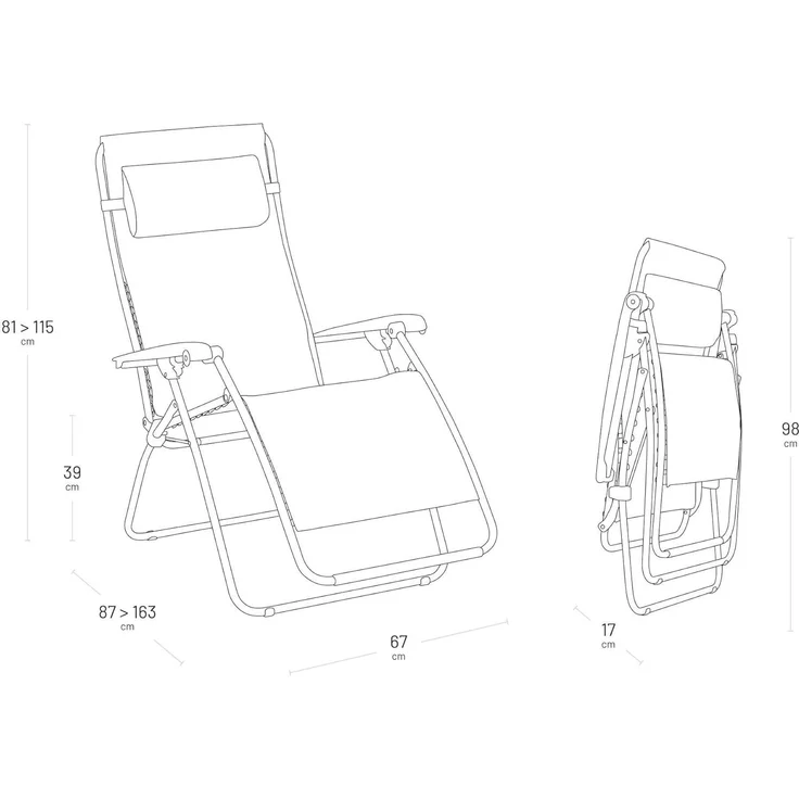 Lafuma RSXA Clip Graphite Titane Relaxliege Batyline® Iso Sonnenliege LFM2055.8717 – Bild 6