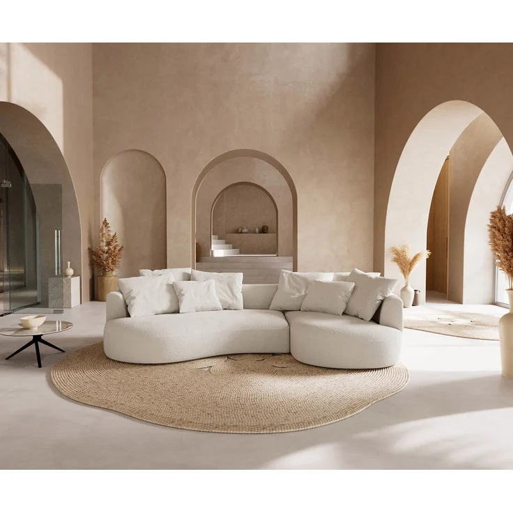 Sofa Edina 330x170 cm Bouclé Creme-Weiß – Bild 2