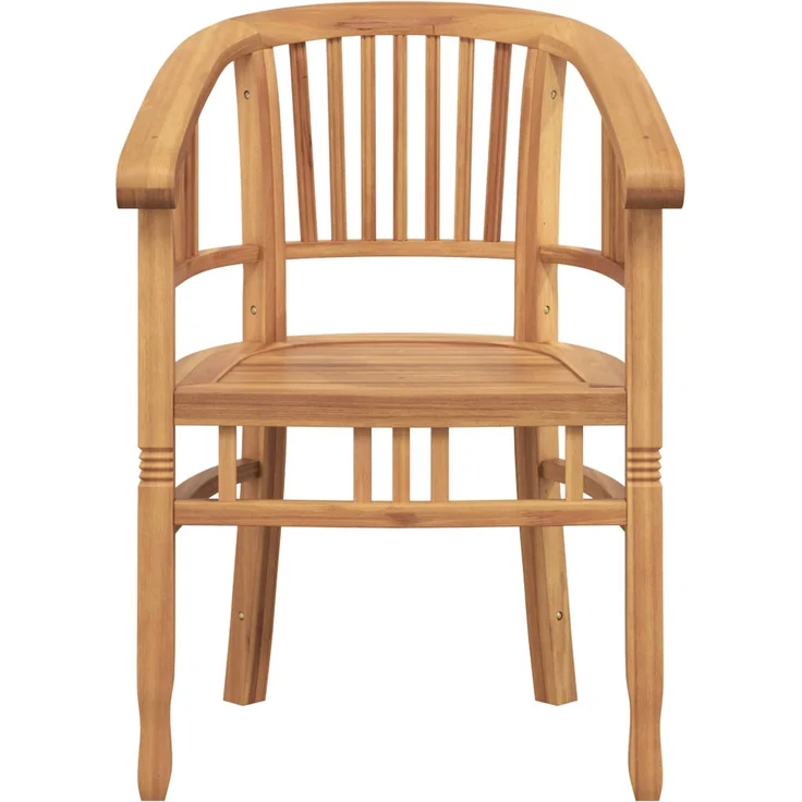 vidaXL Stuhl 2 pcs Braun 63 x 58 x 89 cm Massivholz Teak 42008383 – Bild 4
