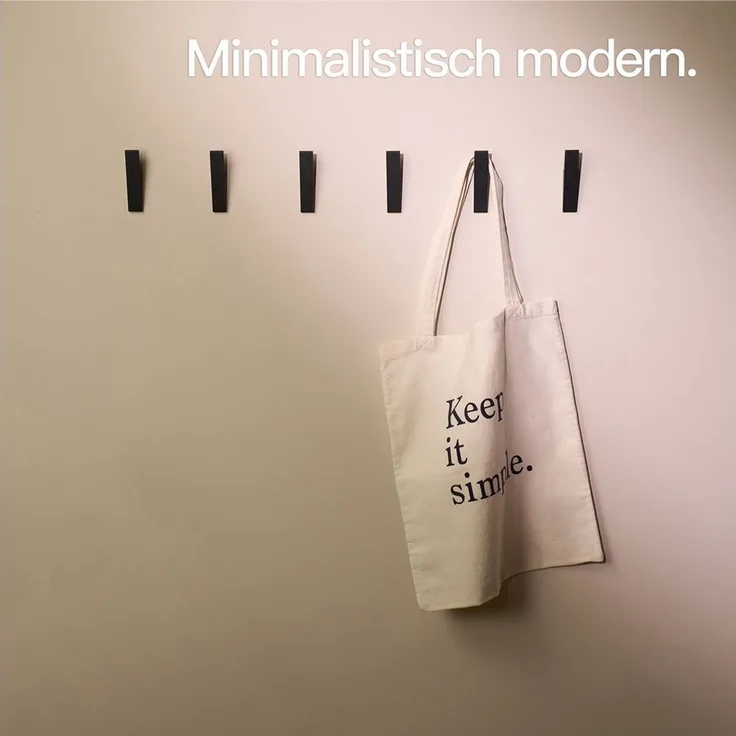 Designfabrik Hamburg Garderobenhaken Set mit versteckter Verschraubung (4 St)