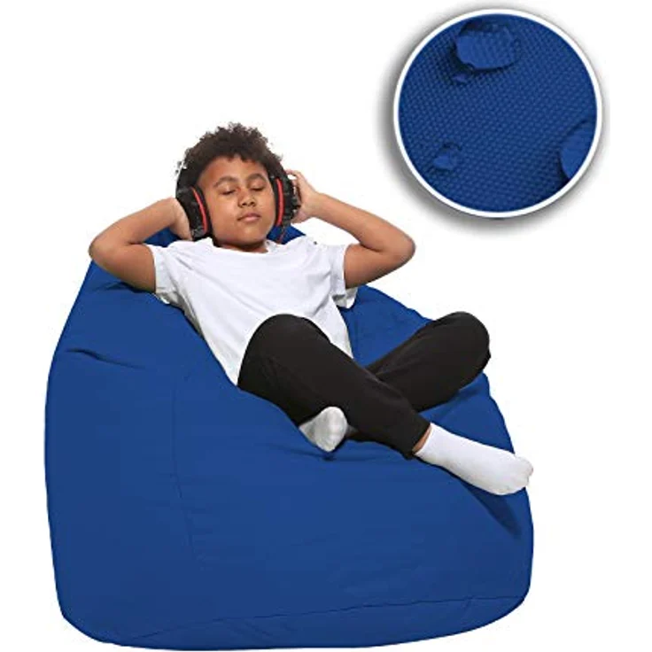 HomeIdeal - Sitzsack XXL Bodenkissen für Erwachsene & Kinder - Geeignet für Gaming oder Entspannen - Indoor wie Outdoor da er Wasserfest ist - mit EPS Perlen, Farbe:Blau, Größe:XXXL – Bild 9