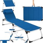 tectake Gartenliege Sonnenliege, 1, 1 St, 1tlg, gepolstert, klappbar