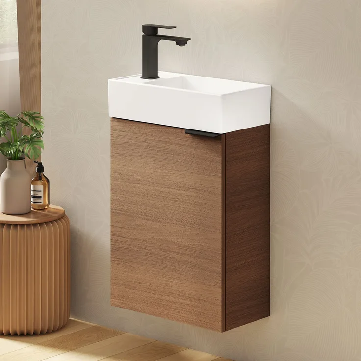 EMKE Badmöbel-Set mit Waschbecken 41.7×24×64.6cm Sonoma-Eiche