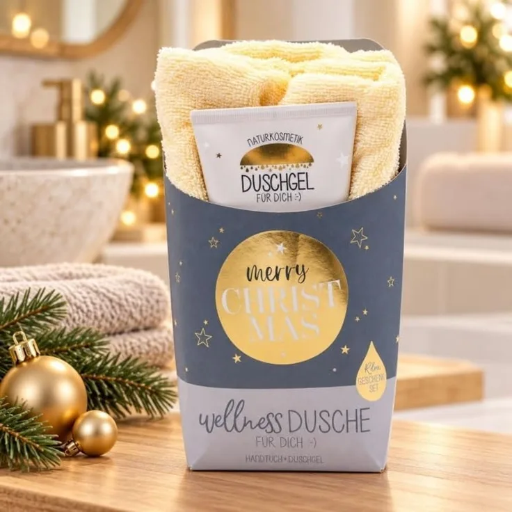 Wellnessdusche Geschenkset Duschgel Handtuch la vida Weihnachten Kugel 1081271