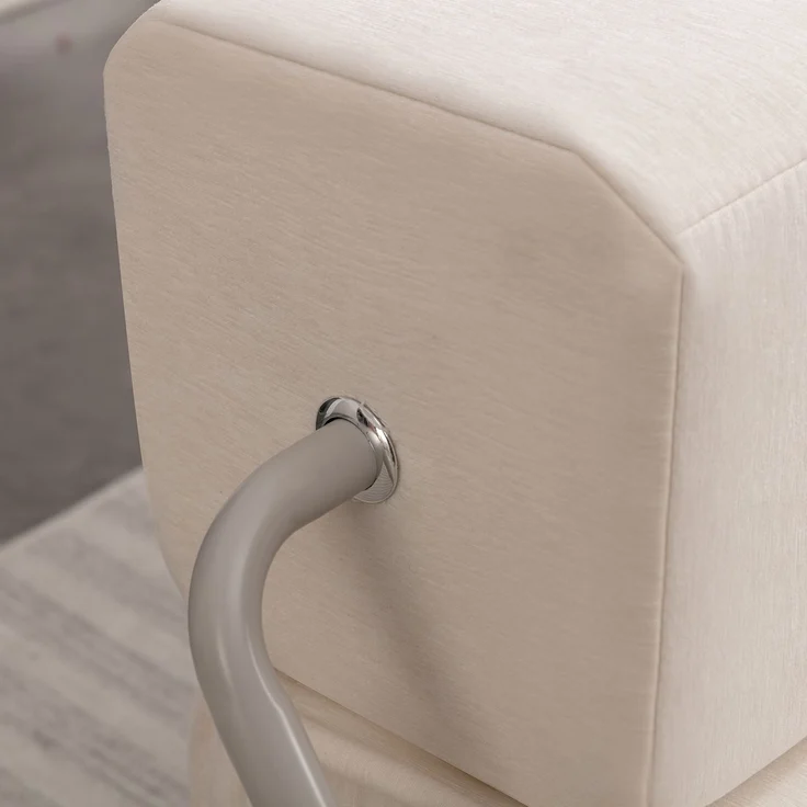 ZUBALIYA SchlafSofa mit Chenille - Bezug, modular aufgebaut, mit Schaumstoffpolsterung, mit rutschfester Basis, Weiß – Bild 9