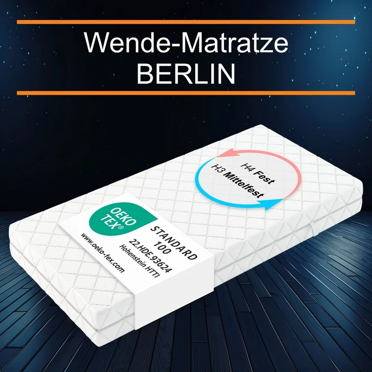 Berlin Plus. Wendematratze 160x200cm, Taschenfederkern mit zwei Härtegraden (H3 und H4) – Bild 3
