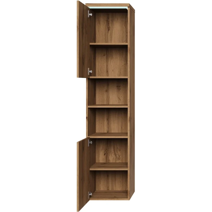 Badplaats Badezimmerschrank Paso 35 x 35 x 160 cm Eiche - Hoch Badschrank Mit 2 Türen – Bild 2