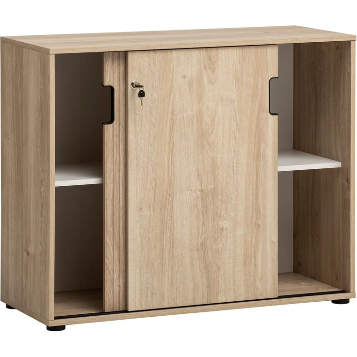 Schildmeyer Aktenschrank Emmik 702042, weißeiche Dekor/gestreift, 100 x 41 x 83,6 cm – Bild 3