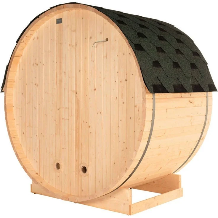 XXL Luxus Outdoor Fasssauna 195x120 cm SET Sauna inkl. 3,6 KW Saunaofen 2 Pers. – Bild 4
