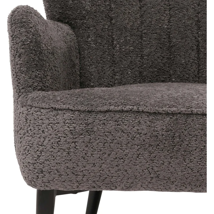 Lounge-Sessel HWC-K37, Cocktail-/Ohrensessel Polsterstuhl Retro Vintage Stoff Chenille (500g/m²) ~ dunkelgrau – Bild 8