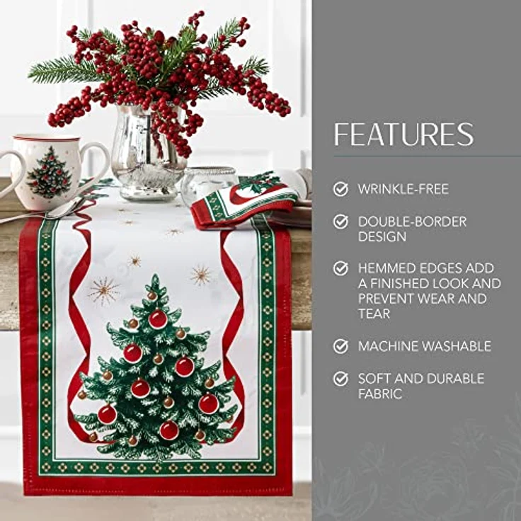 Elrene Home Fashions Villeroy & Boch Toy's Delight Weihnachtstischläufer, Festliche Tischdekoration, 33x178 cm – Bild 4