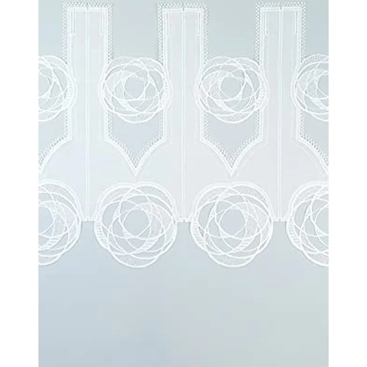 Scheibengardine Plauener Spitze - Circles (Bx H) 96cm * 42cm weiß – Bild 5