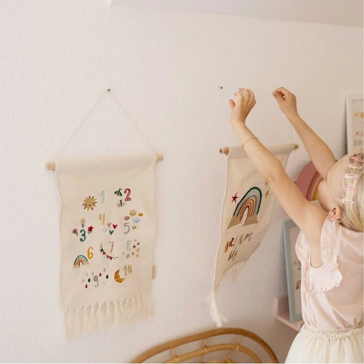 PAPIERDRACHEN Wandteppich Wanddekoration für Kinder aus Stoff - Kinderzimmer - Boho Wandteppich – Bild 4