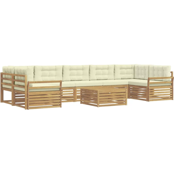 vidaXL Outdoor-Sofagarnitur 8 stk. 7-Sitzer Weiß und Creme 3390205 – Bild 2