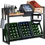 CLP 6er Getränkekistenständer Powell platzsparend Halterung für Sixpacks,schwarz für 6 Kisten