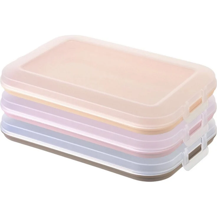 Engelland Frischhaltedose Aufschnittdosen für den Kühlschrank, Aufschnittboxen, PP-Kunststoff, BPA-frei, (Vorteils-Set, 3-tlg, mit transparentem Deckel), stapelbar, platzsparend, Ordnung im Kühlschrank, Organizer, Stapelbox – Bild 5
