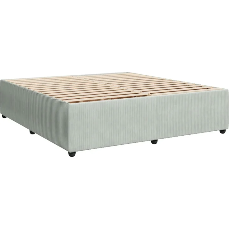 vidaXL Boxspringbett mit Matratze Hellgrau 180x200 cm Samt 3287818 – Bild 6