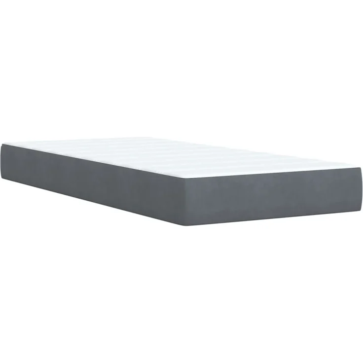 vidaXL Boxspringbett mit Matratze Dunkelgrau 90x190 cm Samt 3287627 – Bild 7