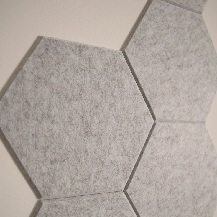 HOME DELUXE Akustikplatten Hexagon selbstklebend SILENT - 20er Set Hellgrau – Bild 5