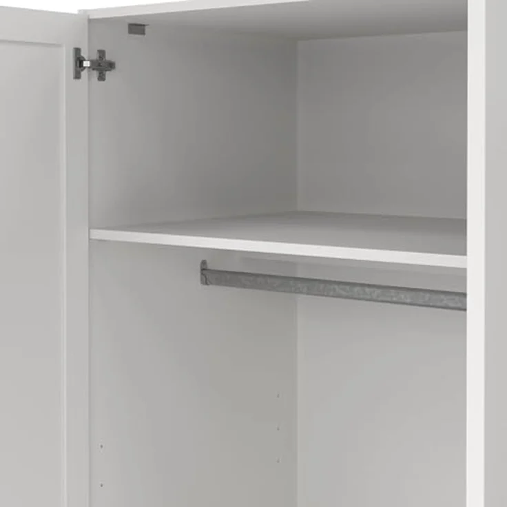 Dmora - Kleiderschrank 3 Türen Tilda, Schlafzimmermöbel, Schrank, Garderobe, 147x62 h200 cm, Weiß – Bild 7