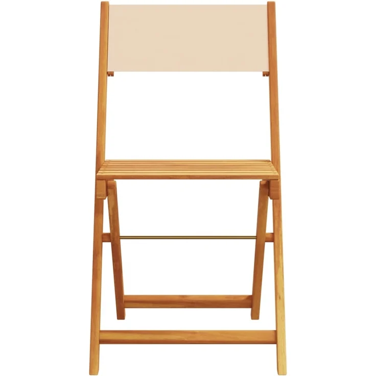 vidaXL Gartenstühle 6 Stk. Klappbar Beige Stoff und Massivholz 3214620 – Bild 3