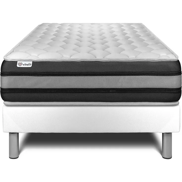 Matratzenset VITAL SPRING ZEN 90 x 200 cm Bettrahmen Kit weiß