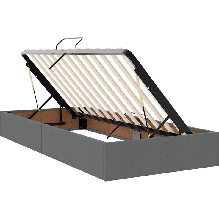 vidaXL LED-Speicherbett mit Matratze Dunkelgrau 100 x 200 cm Stoff 3458980 – Bild 6