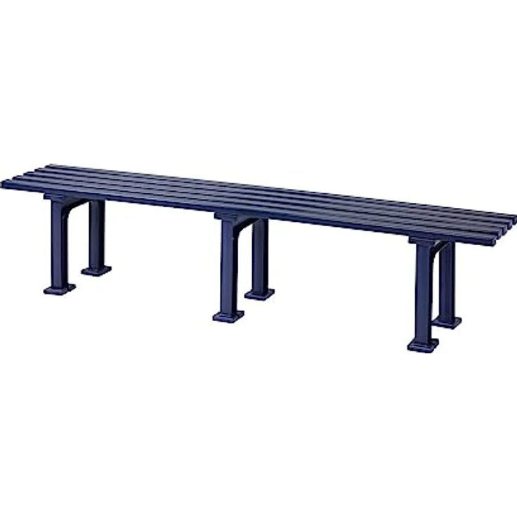 PROREGAL Gartenbank Kuba 4 Sitzer, witterungsbeständiger Kunststoff, blau, HxBxT 42 x 200 x 37 cm – Bild 1