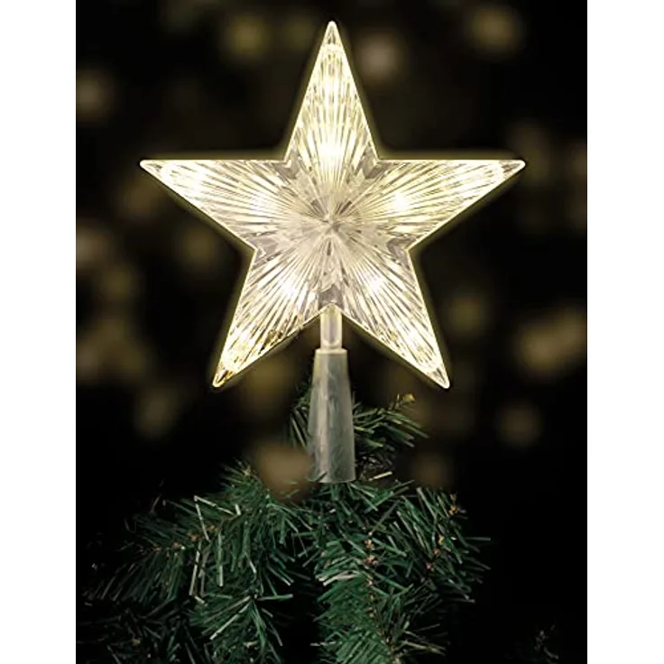 Spetebo Christbaumspitze Weihnachtsbaum Spitze / Timer - LED STERN - 10 LED (1-tlg), mit Timer