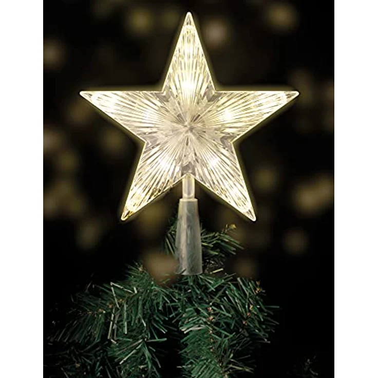 Spetebo Christbaumspitze Weihnachtsbaum Spitze / Timer - LED STERN - 10 LED (1-tlg), mit Timer – Bild 1
