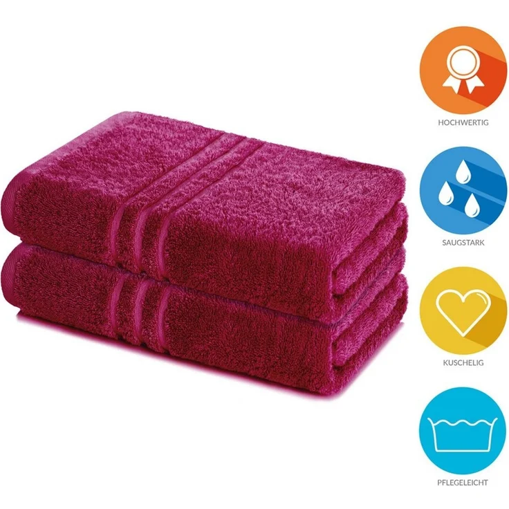 Lavea Badetuch Elena 2er Set Badetücher 100x150 cm, Duschtuch, 500 g/m² Frottier, weich & saugstark, pflegeleicht – Bild 2
