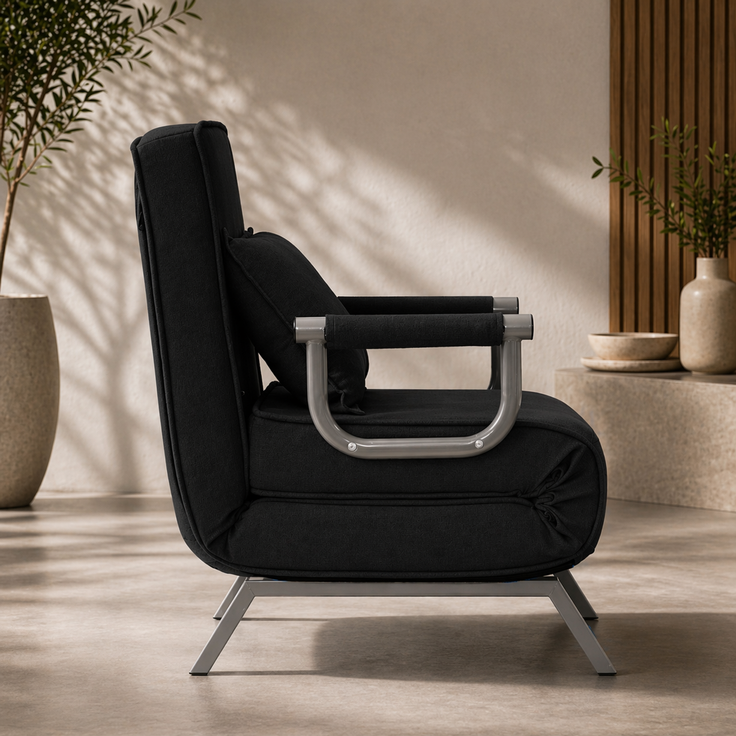 Makika Schlafsessel Schlafsofa Ted klappbar in Schwarz – Bild 5
