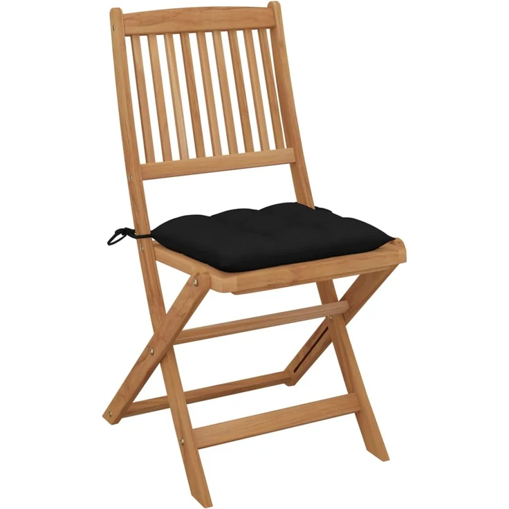 vidaXL Klappbare Gartenstühle 6 Stk. mit Kissen Massivholz Akazie 3075016 – Bild 2